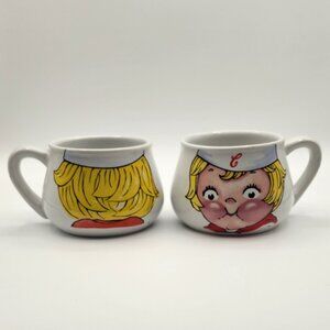 Vintage Campbell’s Kids Soup 1998 MCM Retro Collectible Mugs Cups Bowls Set of 2